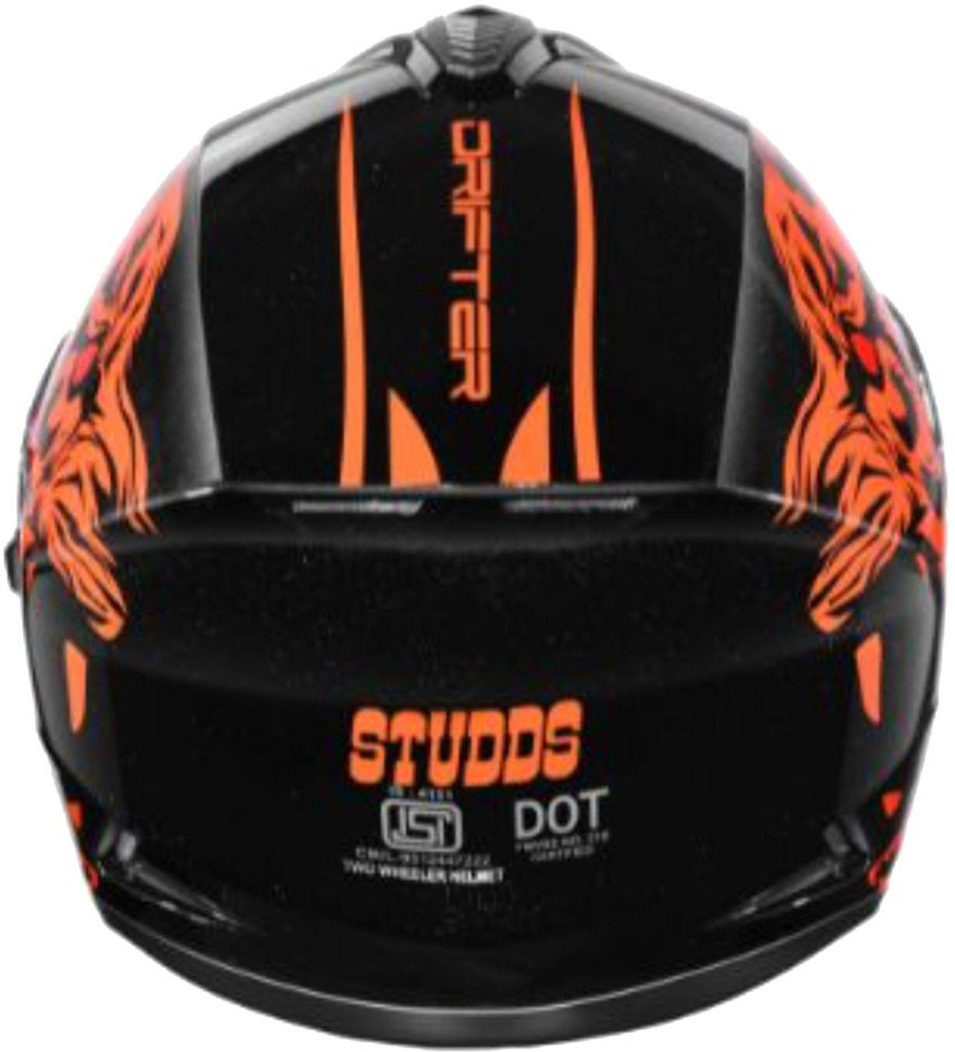 STUDDS Drifter D2 Full Face Helmet with Clear Visor Black N10 Xl
