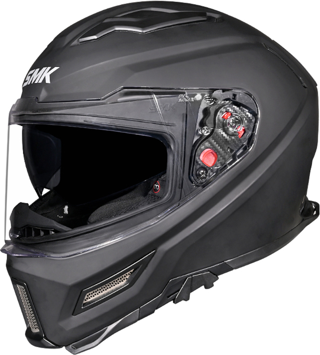 Image of SMK AGNAR SOLID ISI, DOT & ECE 06 Certified Helmet with Dual Visor Motorbike Helmet (MATT BLACK)