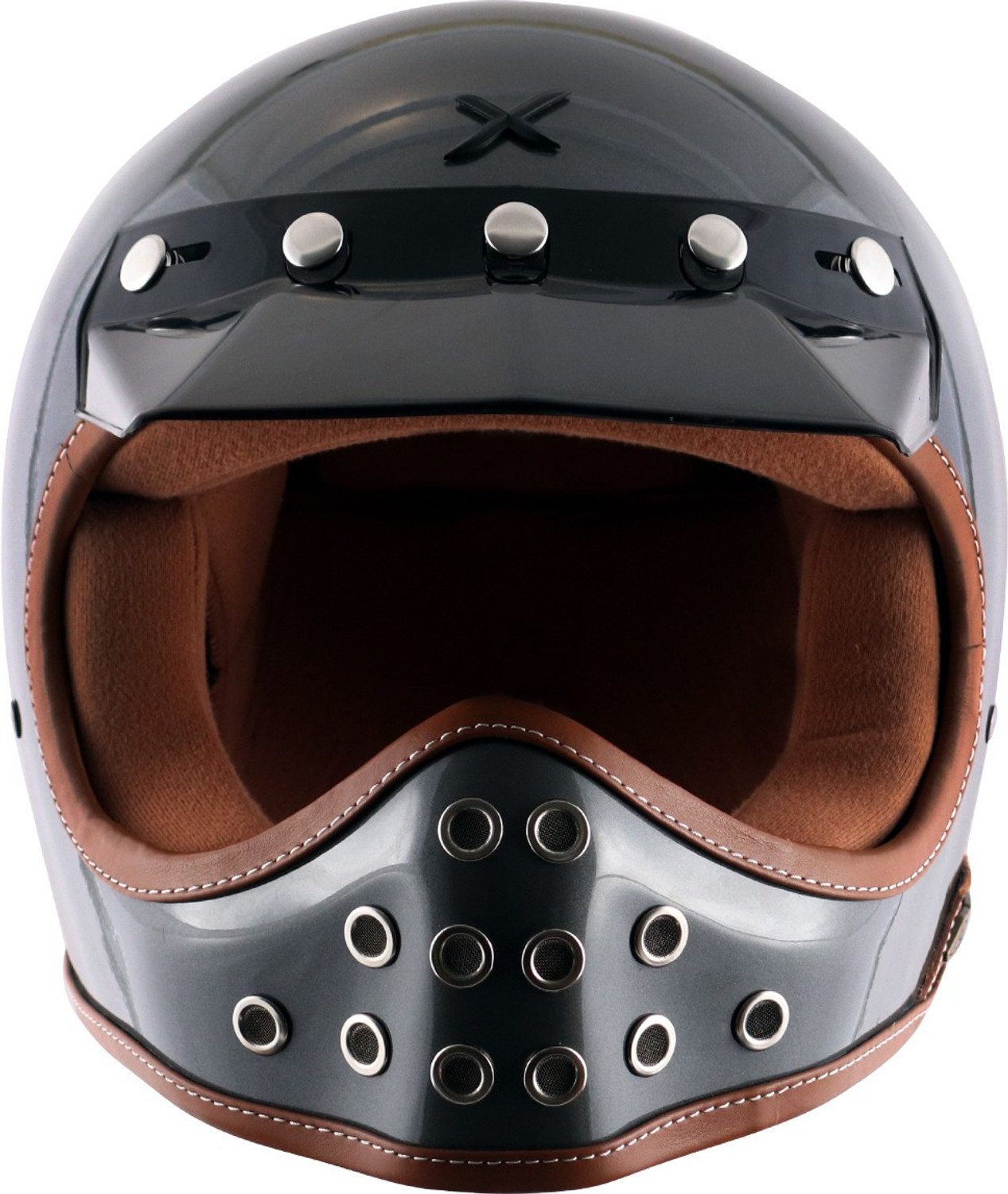 Image of Axor RETRO MOTO-X Motorbike Helmet (Antena Grey)