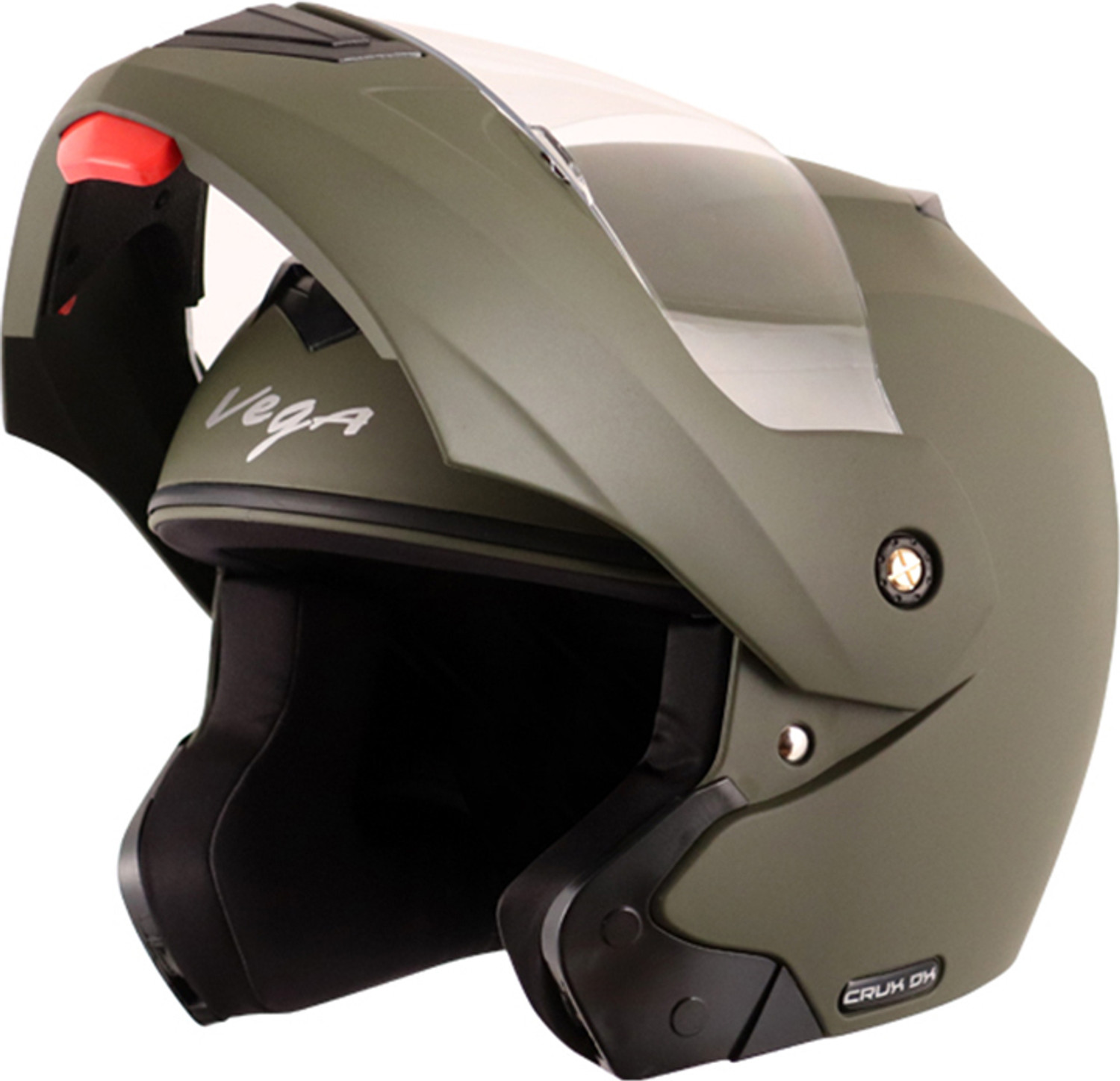 VEGA Crux DX Motorbike Helmet  (Dull Battle Green)