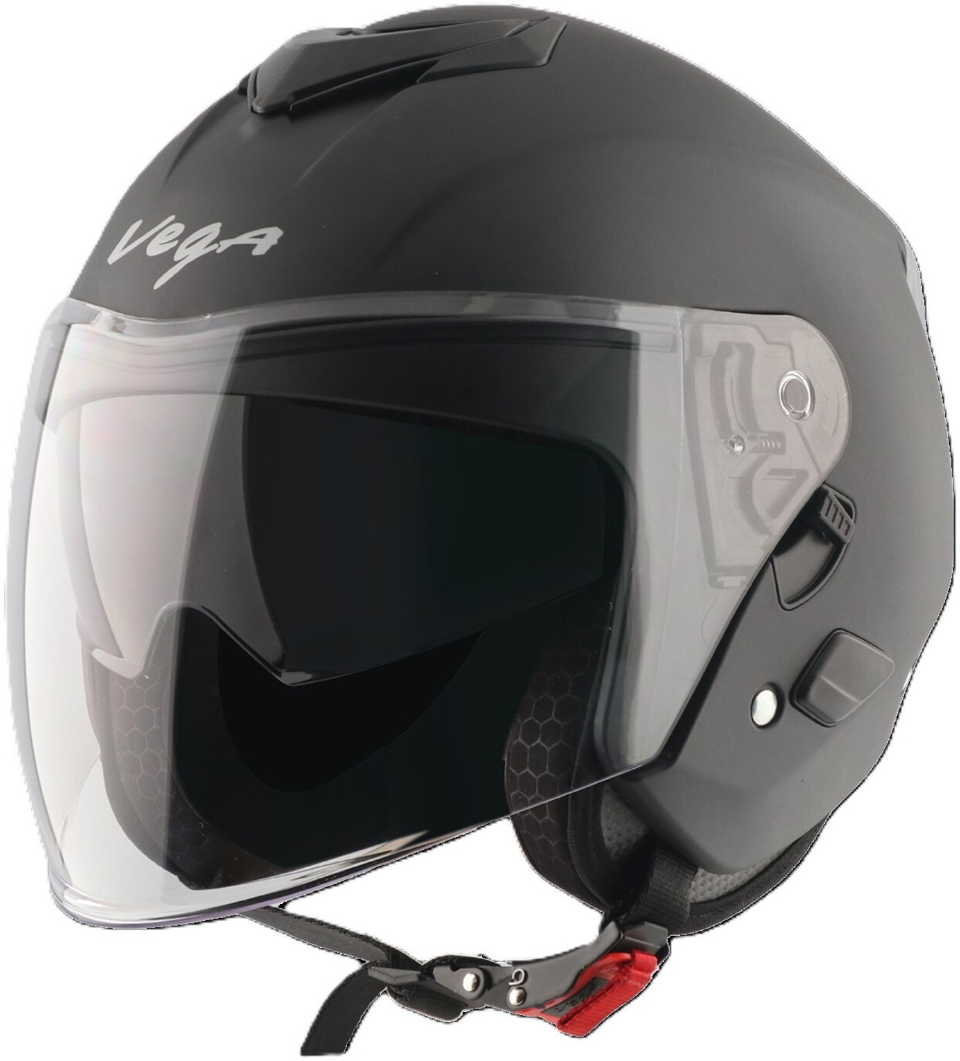 Image of VEGA VO-03 Swift DV Solid Colors Helmet Dull Motorbike Helmet (Dull Black)