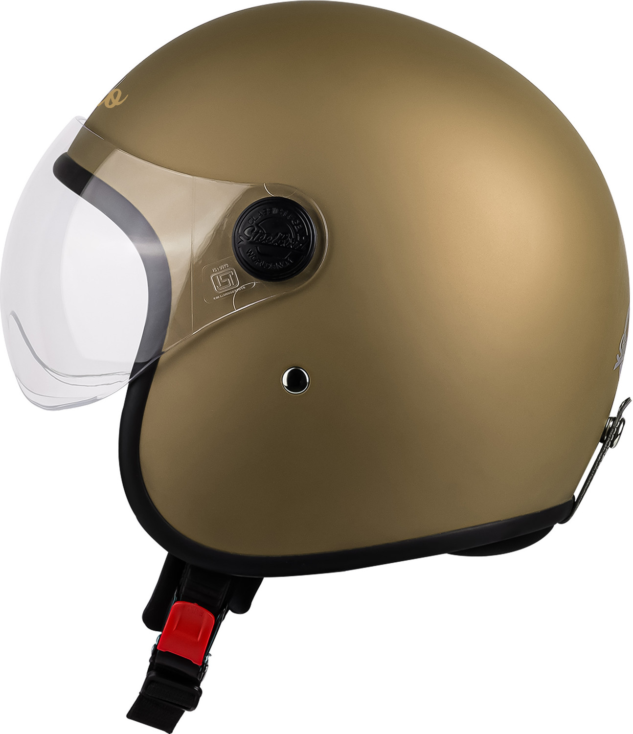 Image of Steelbird SBH-54 Retro ISI Certified Open Face Helmet for Men and Women Motorbike Helmet (Glossy Silver with Clear Visor)