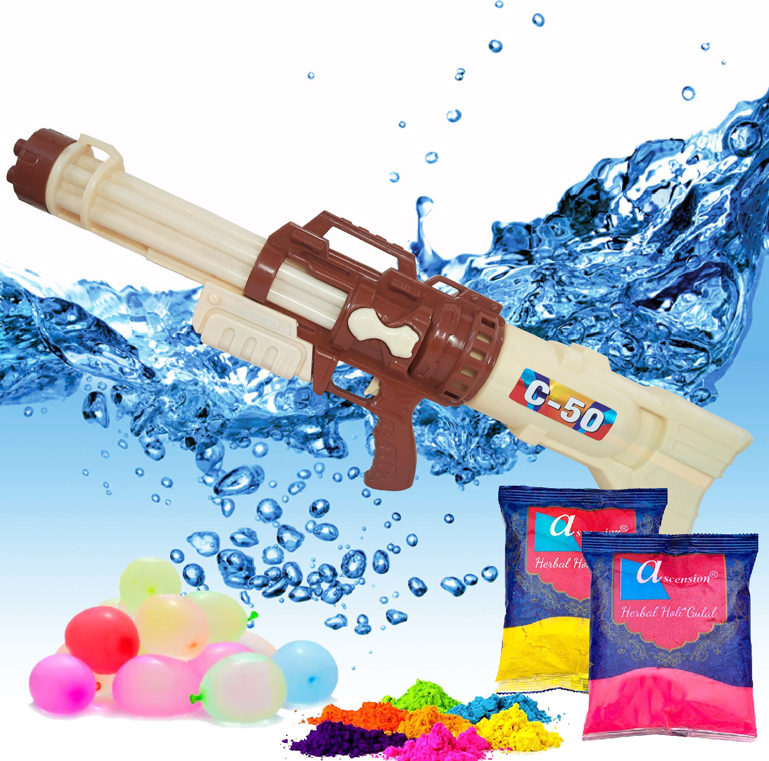 Image of DEALbindaas Pichkari, Color, Balloon Holi Combo