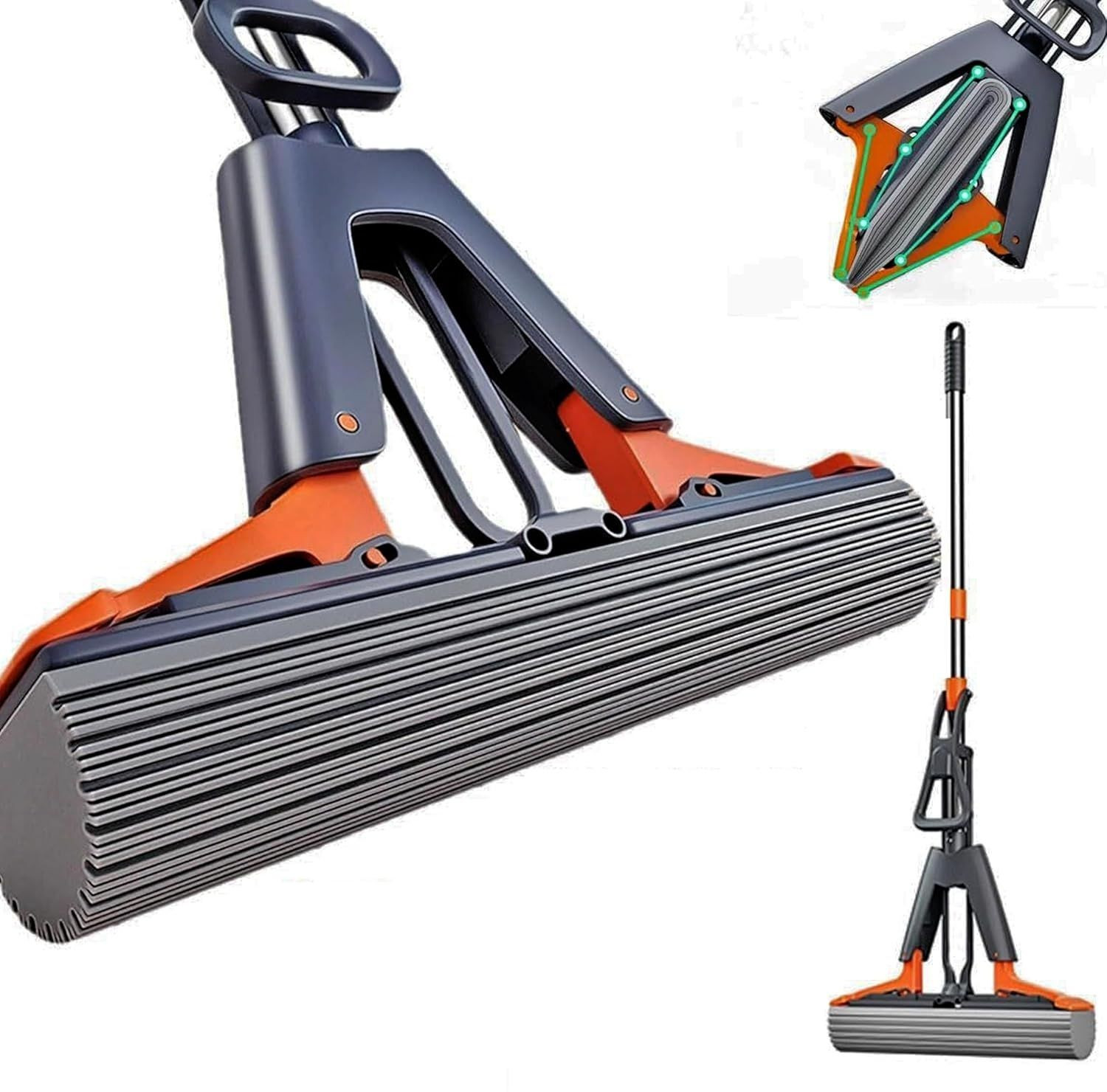 Image of FINEXEL Self-Wringing Butterfly Sponge Mop Mop
