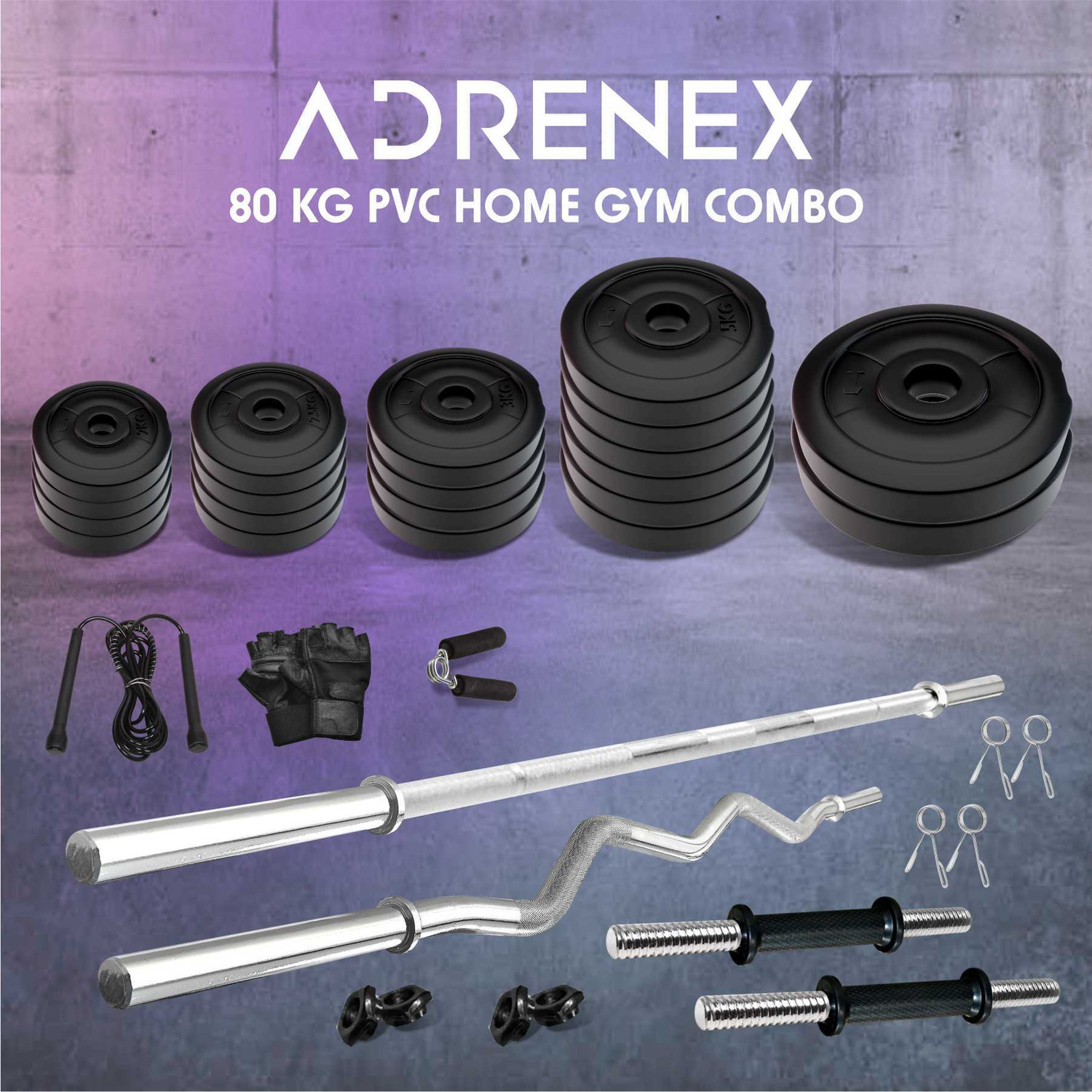 Image of EXTREME FIT 10 kg 5kg X 2 Professional Regular Metal Integrated Olympic Rubber Weight Plates Home Gym Combo