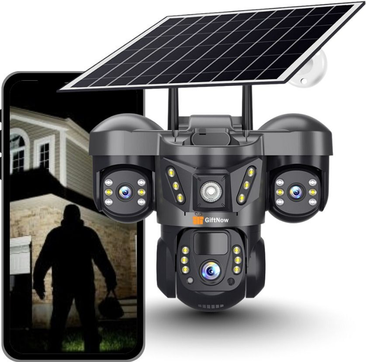 Image of Hi-Foucs 4G SIM Based PT Dual Lens 10x Zoom Color Night-view Camera (model HC-SD41N3-4G) Security Camera (Micro SD card (up to 512GB) GB, 1 Channel)