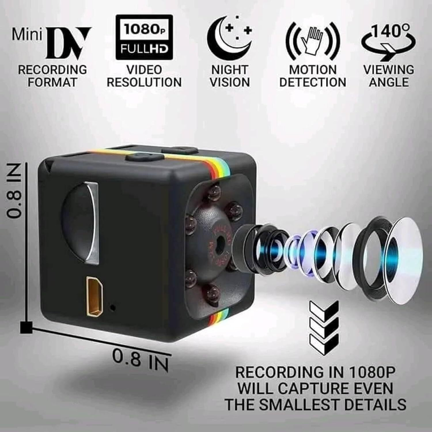 Image of Zinsy SpyCamera Wireless Hidden Camera,1080P Mini, Smallest Wireless,Detectmotion Security Camera (32 GB, 26 Channel)