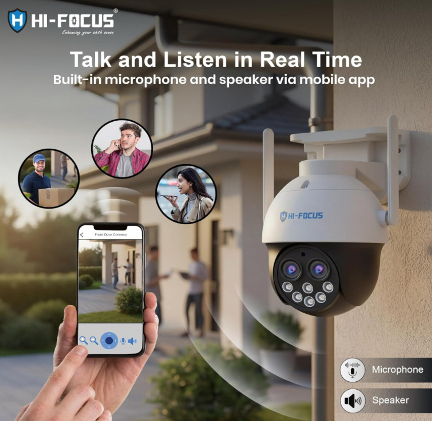 Image of Hi-Foucs 4G SIM Based PT Dual Lens 10x Zoom Color Night-view Camera (model HC-SD41N3-4G) Security Camera (Micro SD card (up to 512GB) GB, 1 Channel)