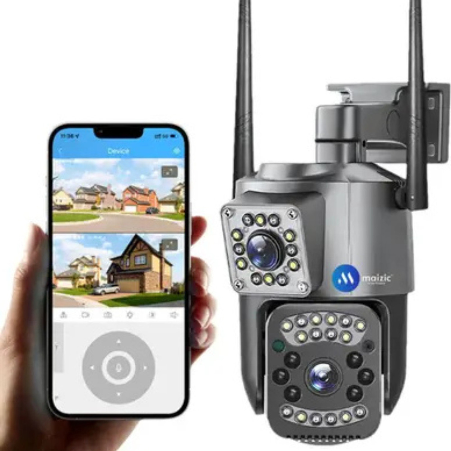 Image of GOLENS WC24H 4G Solar Camera Dual Panel, 4 Lens AI Tracking, Night Vision CCTV Security Camera (256 GB, 4 Channel)
