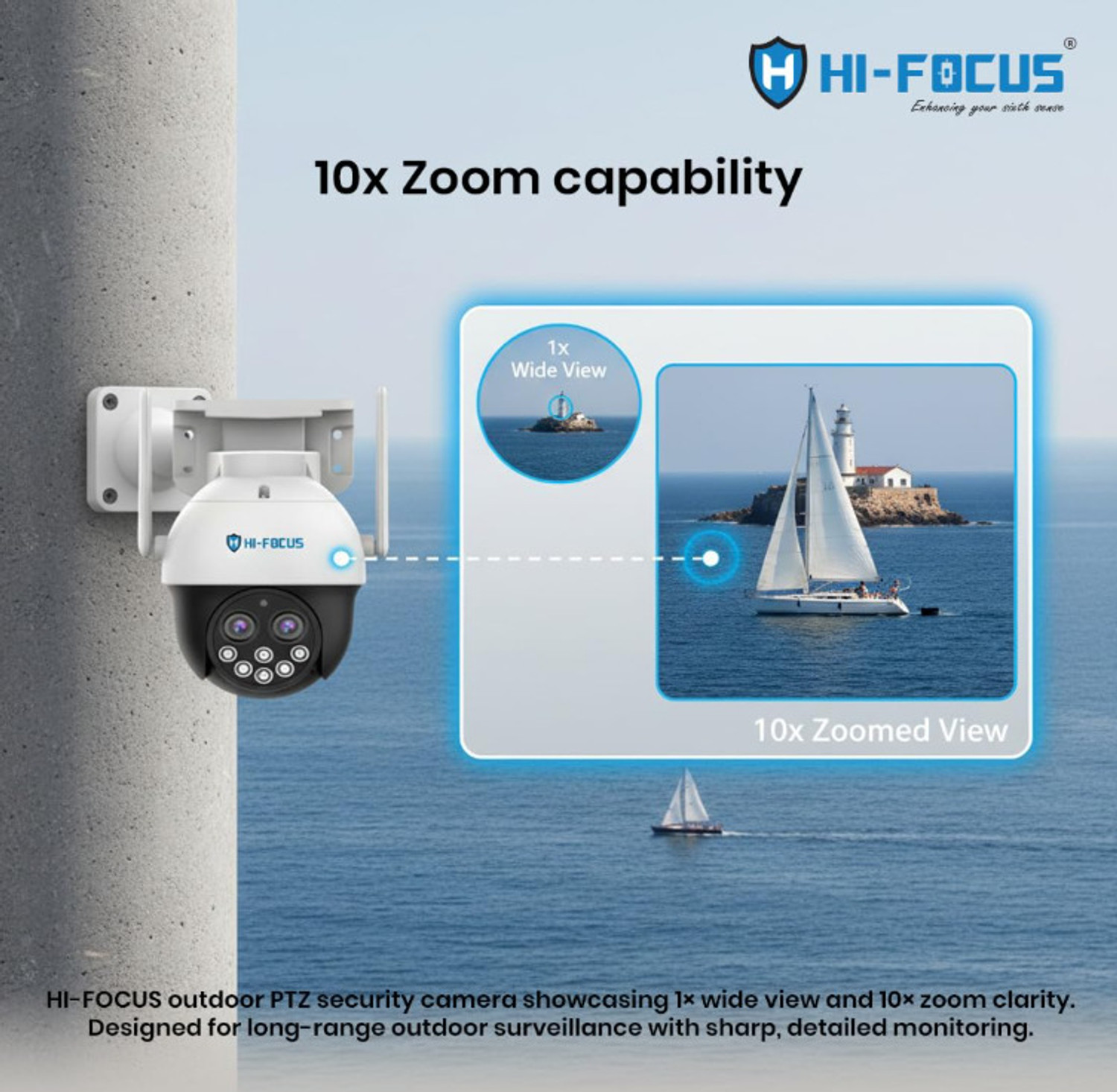 Image of Hi-Foucs 4G SIM Based PT Dual Lens 10x Zoom Color Night-view Camera (model HC-SD41N3-4G) Security Camera (Micro SD card (up to 512GB) GB, 1 Channel)