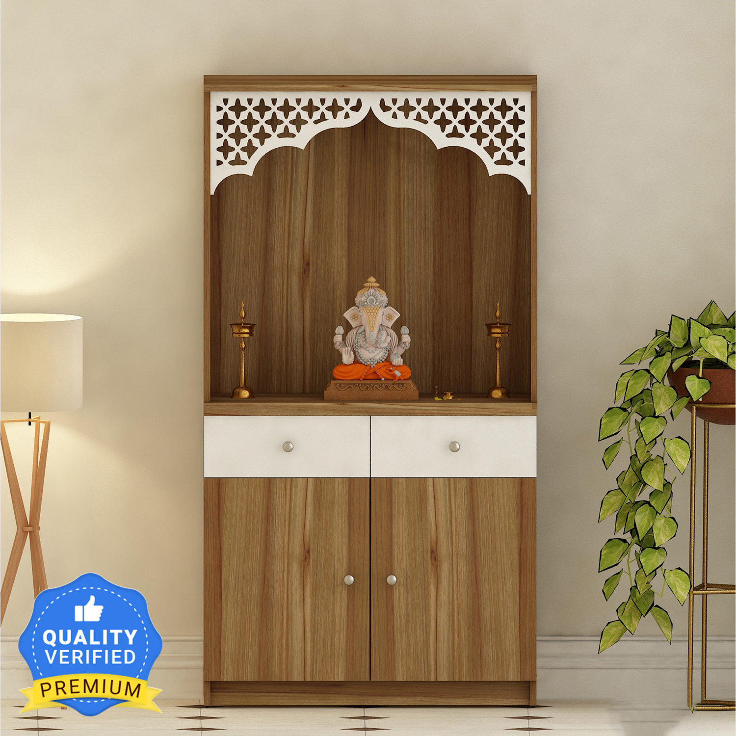 SIVOM Prime Home Temple/Pooja Unit/Home Mandir/ Engineered Wood Home Temple