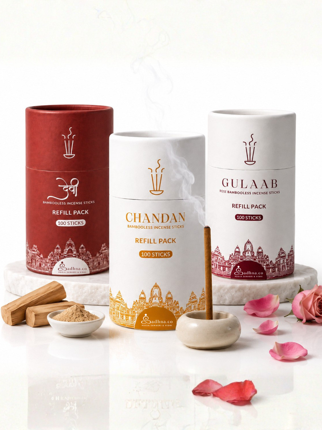 Image of Cycle Pure ECO Classic Handcrafted Incense Sticks Floral, Woody, Herbal, Rose, Sandal, Earthy, Fresh (175 g, Set of 3)