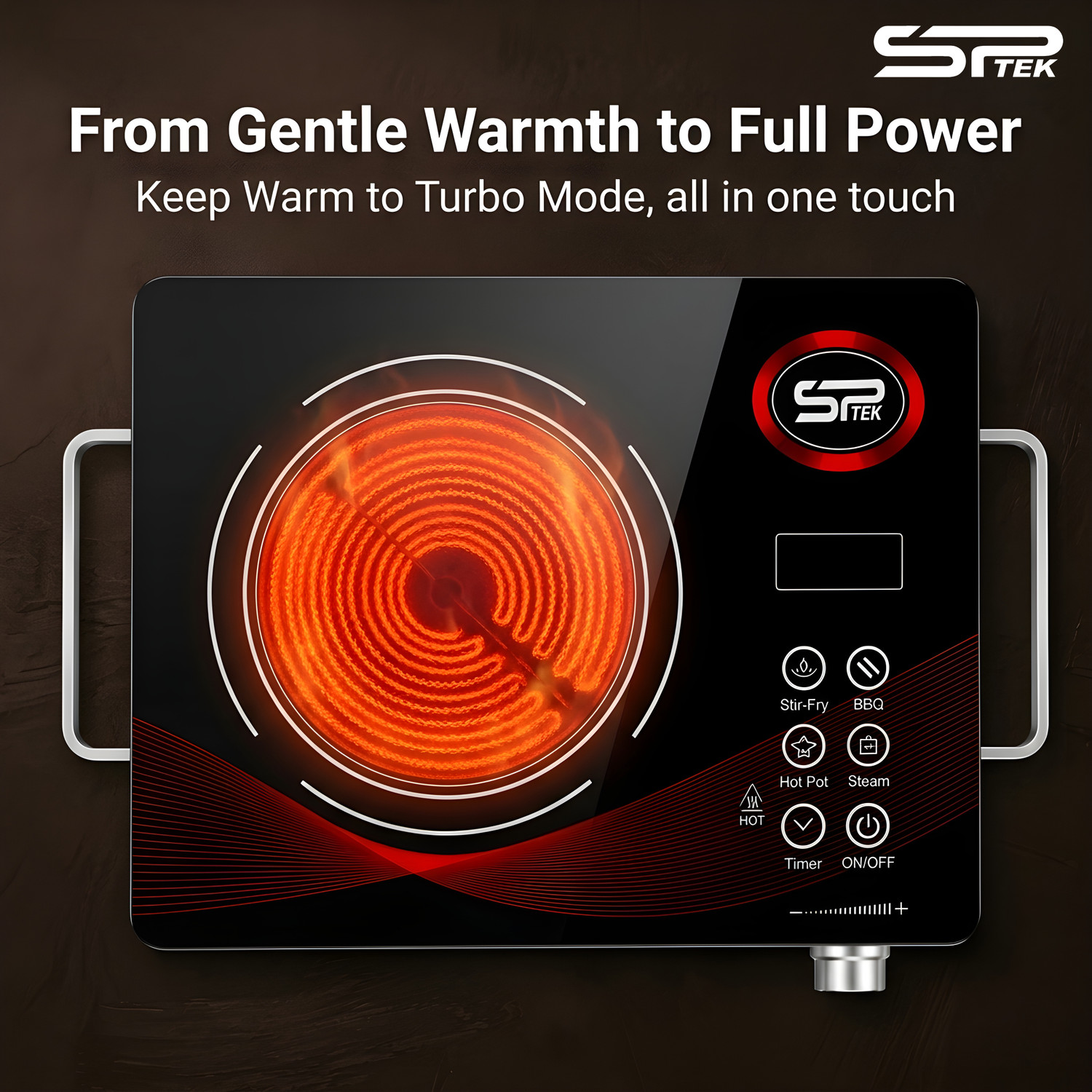 Image of Koreal 2200 W Infrared Cooktop Touch Panel (Black, Infrared)