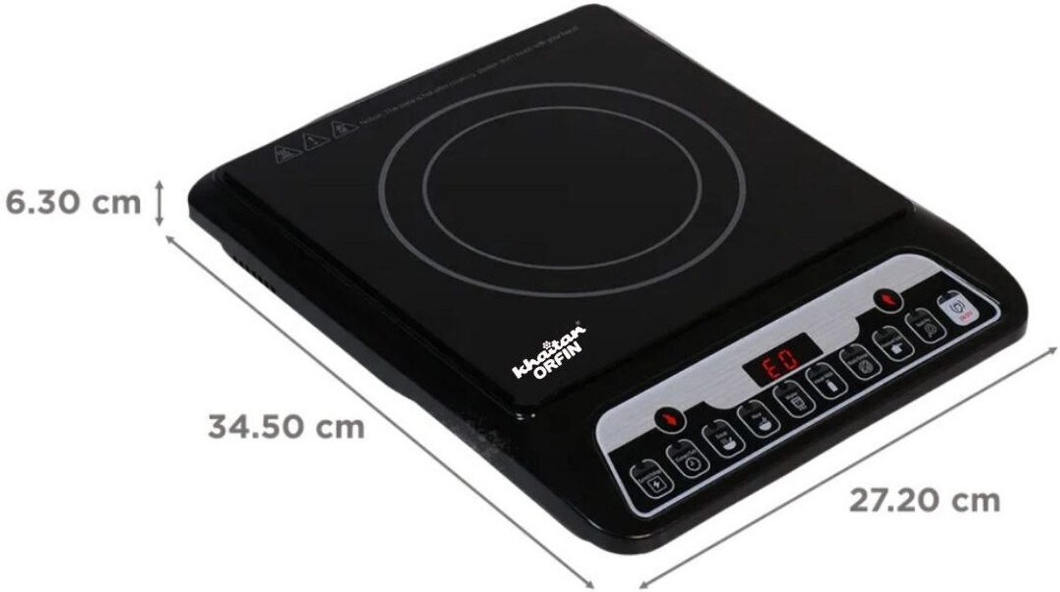 Image of Khaitan Orfin 2200 W Induction Cooktop Push Button (Black, KO-432)