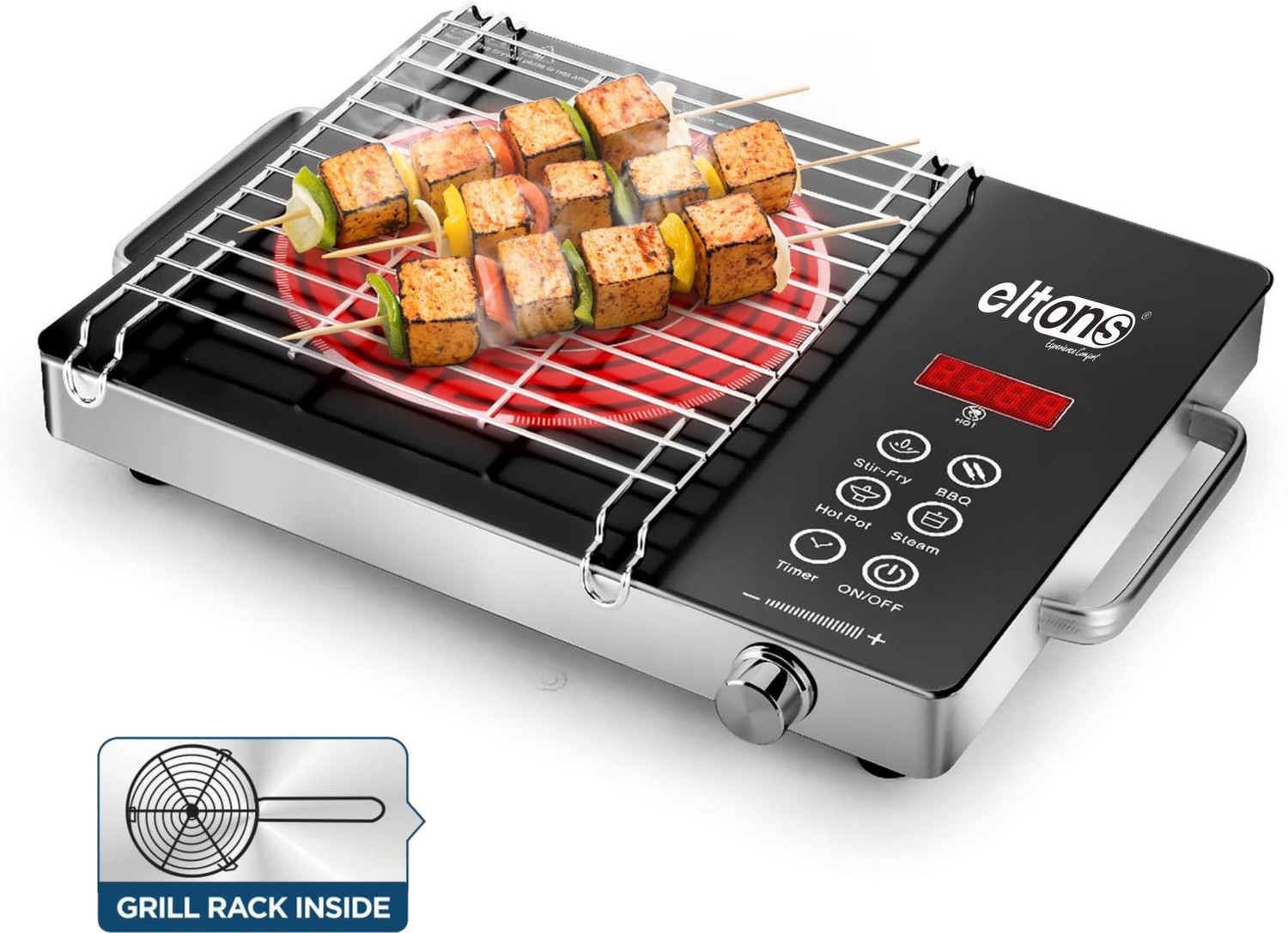 Image of Koreal 2200 W Infrared Cooktop Touch Panel (Black, Infrared)