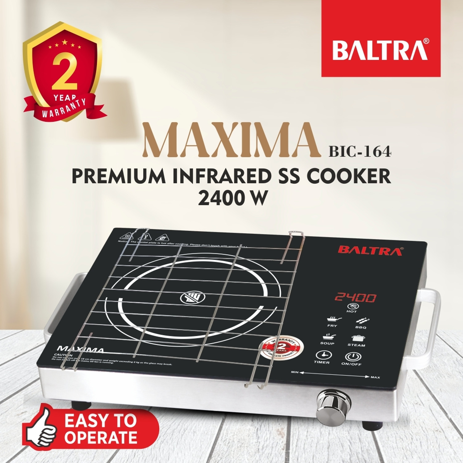 Image of canvaplus 2600 W Infrared Cooktop Touch Panel (White, Black, C20Pro)