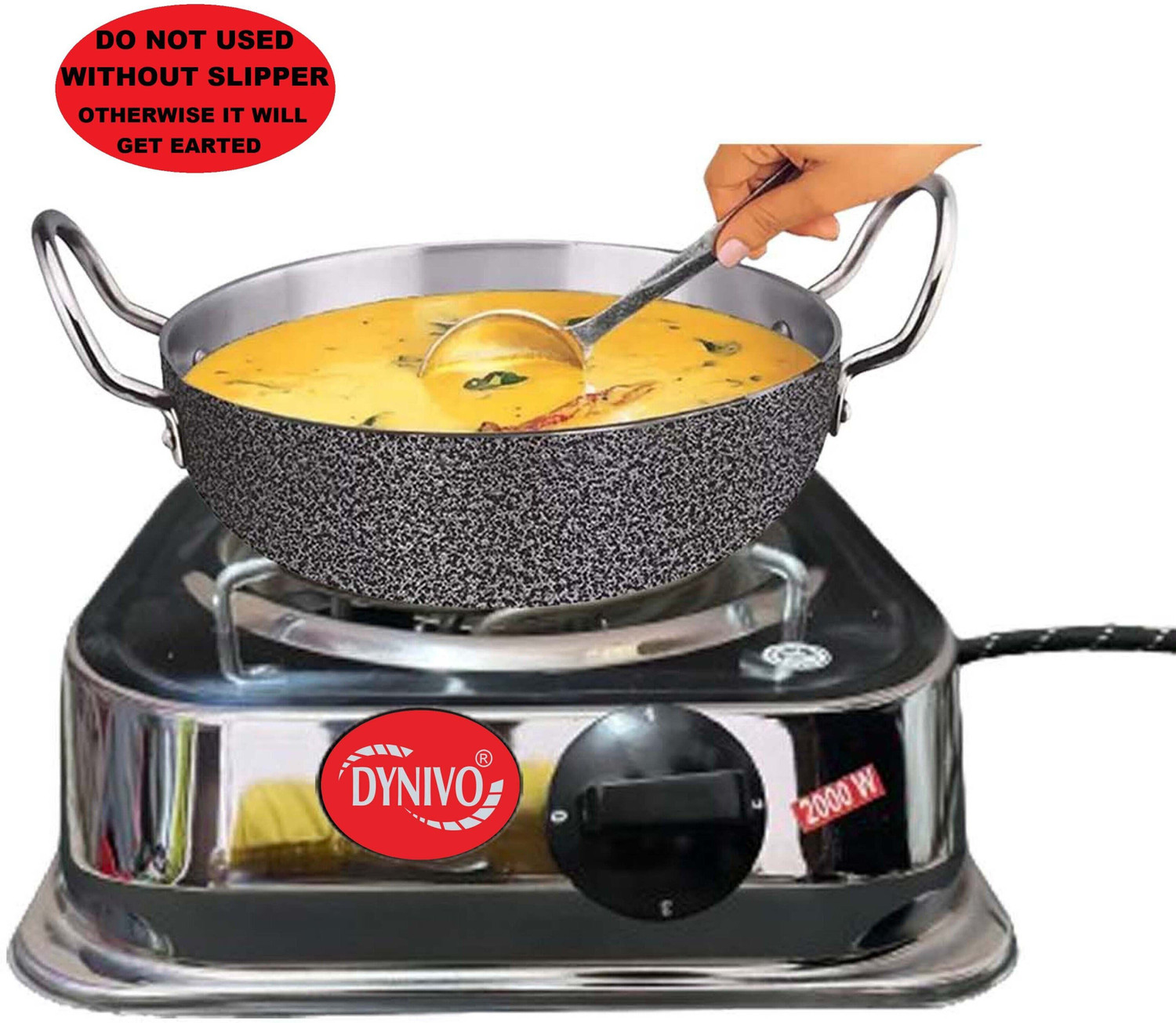 Image of Radhe 2000 W Radiant Cooktop Push Button (Silver, Radiant 2000 Watts Electric Cook Heater Cooktop | Work With All Utensil)