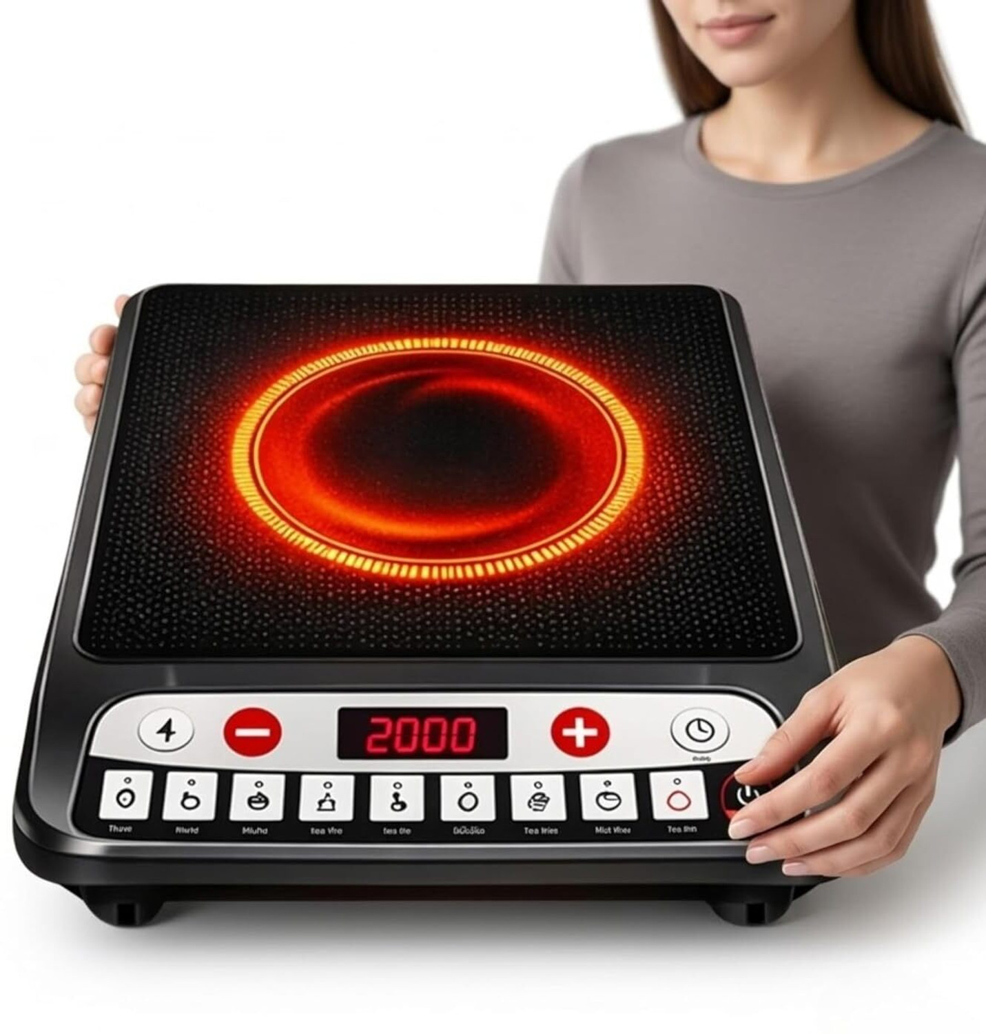 Image of DRUMSTONE 2000 W Induction Cooktop Touch Panel (Black, 2000W Induction, Intuitive Touch Ideal for Everyday Cooking - 15 Years Warranty)