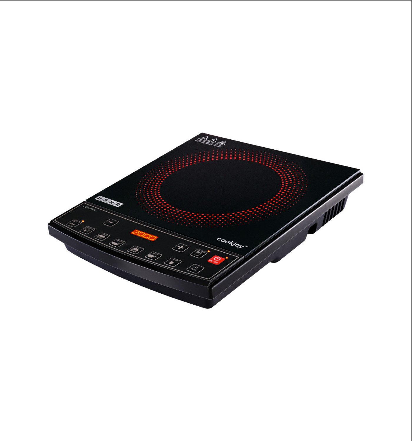 Image of USHA 2000 W Induction Cooktop Touch Panel (Black, INDUCTION COOKTOP IC-CJ2000WTC Pack Of 3)
