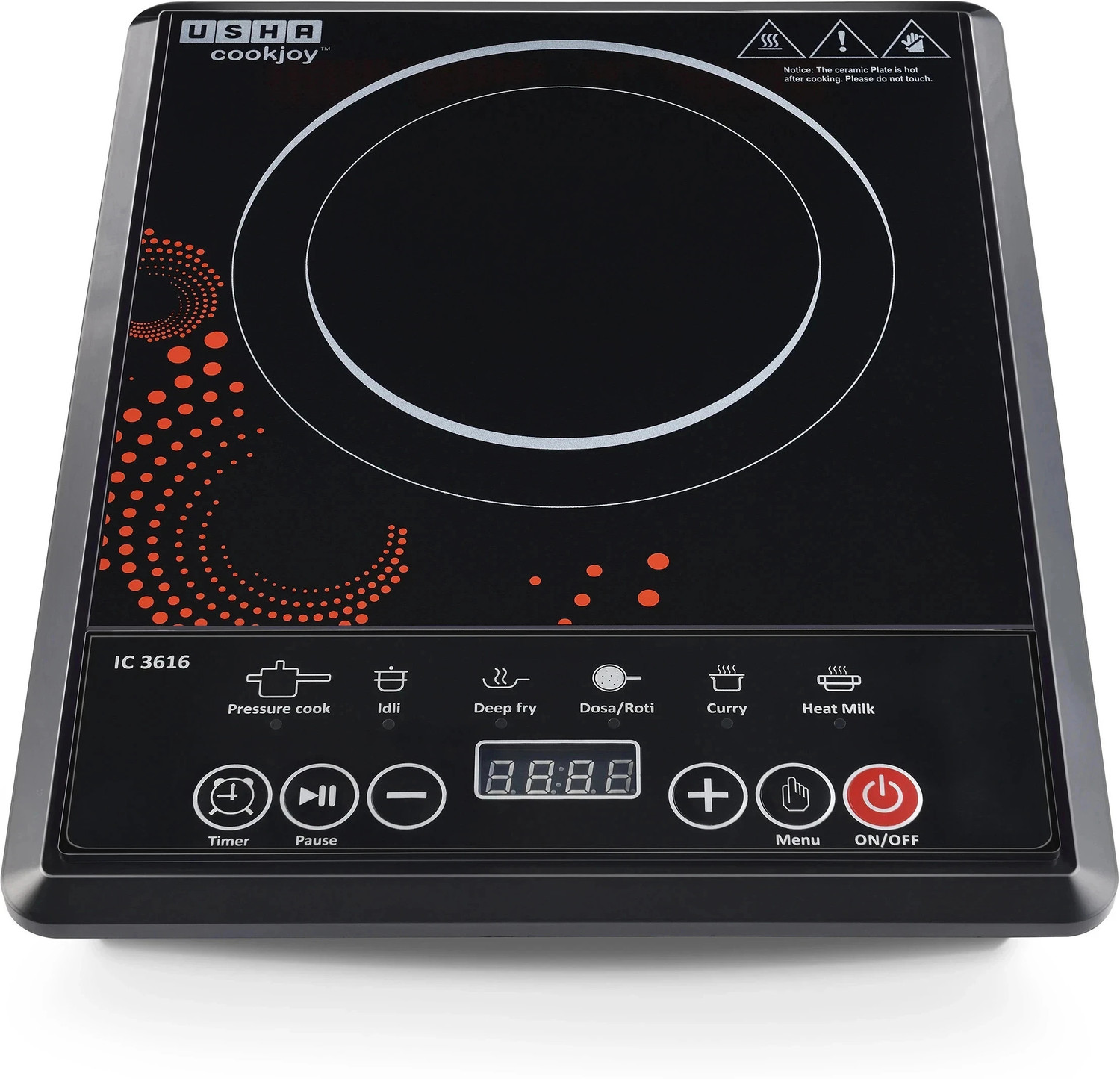 USHA IC 3616 Induction Cooktop  (Black, Push Button)