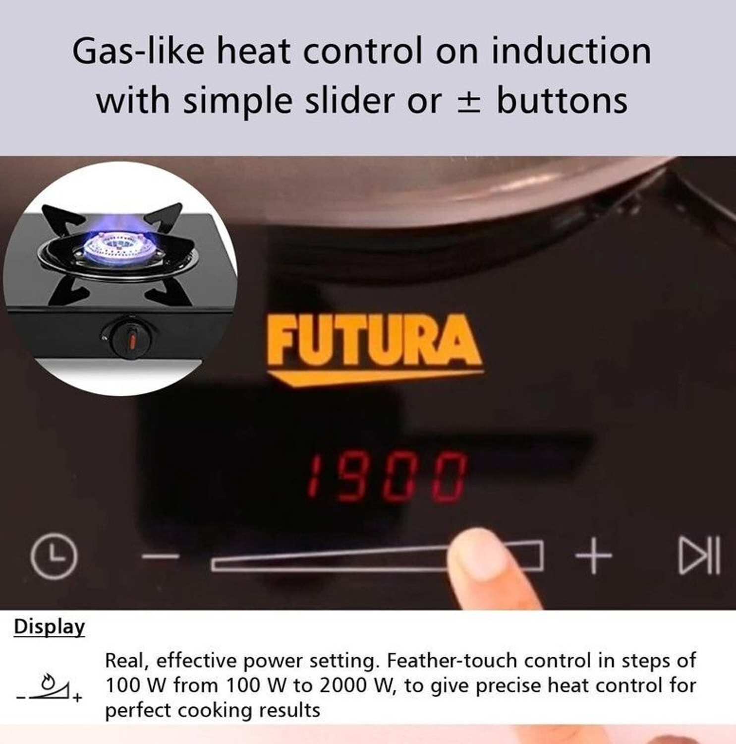Image of Hawkins 2000 W Induction Cooktop Touch Panel (Black, FUTURA SINGLE HOB)