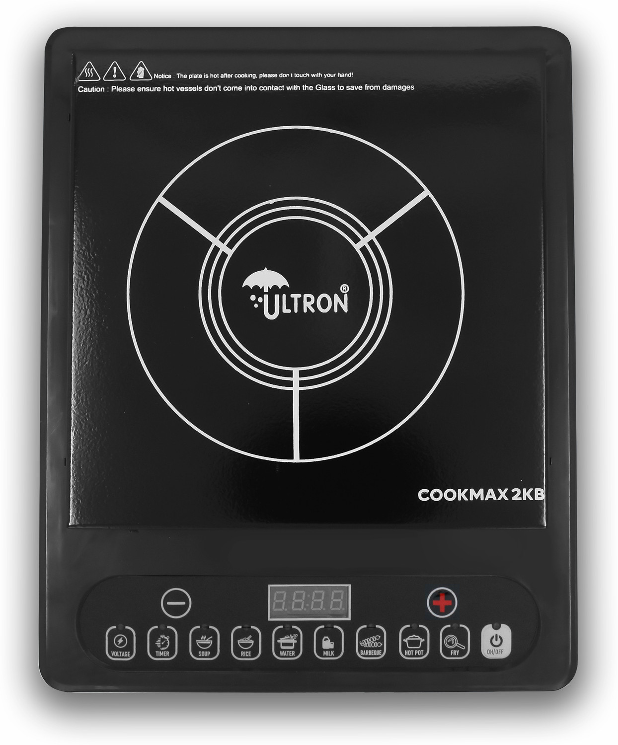 Image of ULTRON 2000 W Induction Cooktop Push Button (Black, Induction Cooktop 2000W Cookmax 2KB, Auto Heat Cut Off)