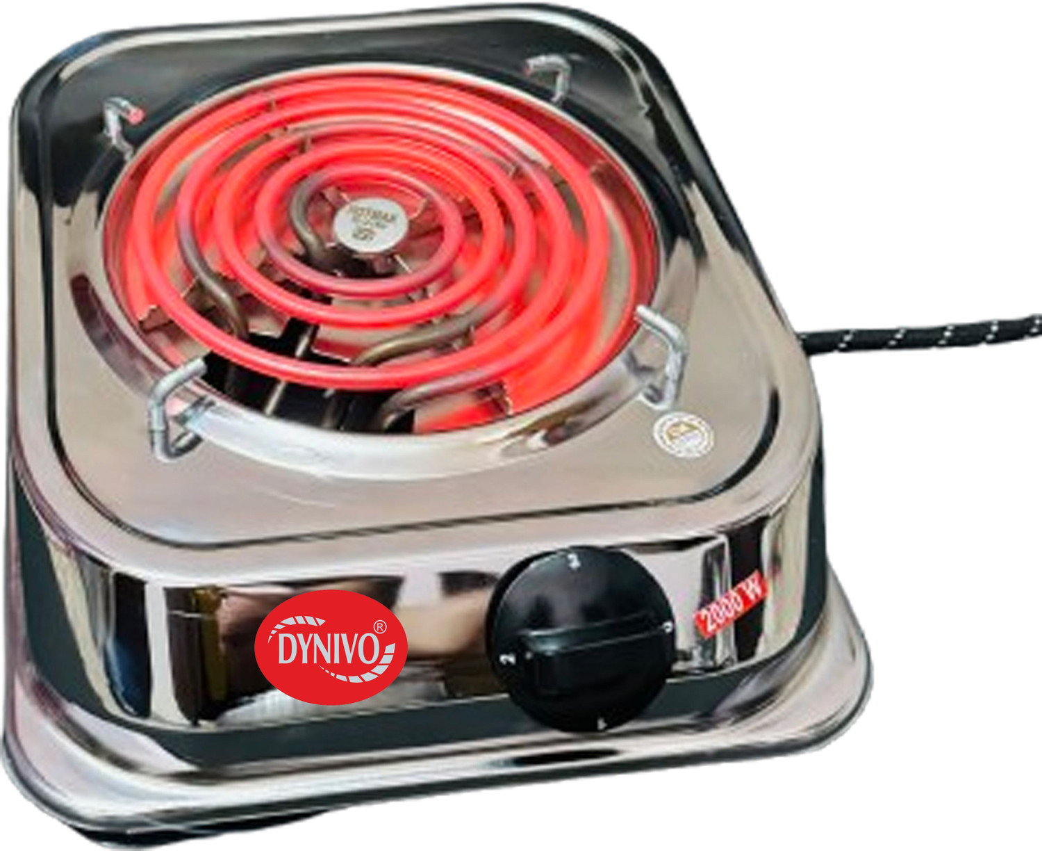 Image of Radhe 2000 W Radiant Cooktop Push Button (Silver, Radiant 2000 Watts Electric Cook Heater Cooktop | Work With All Utensil)
