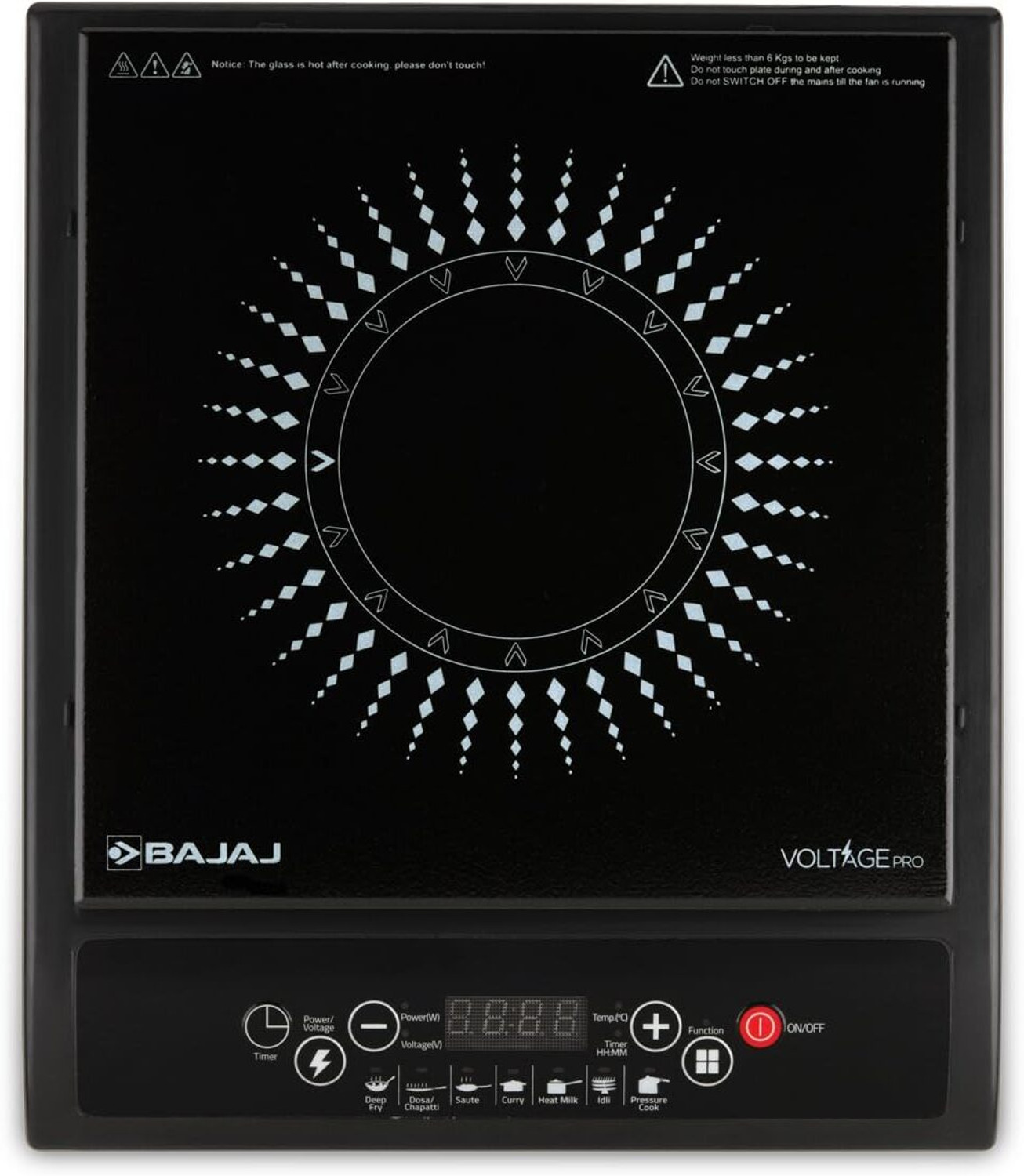 Image of MILTON 1600 W Induction Cooktop Push Button (Black, Premium-16 1600 Watt Auto Shut-Off)