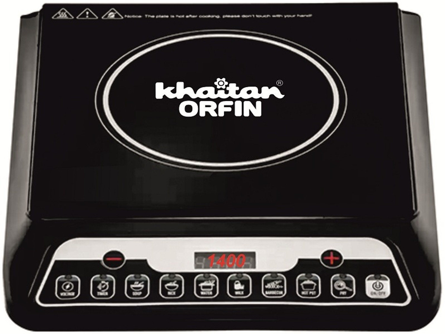 Image of Khaitan Orfin 2200 W Induction Cooktop Push Button (Black, KO-432)