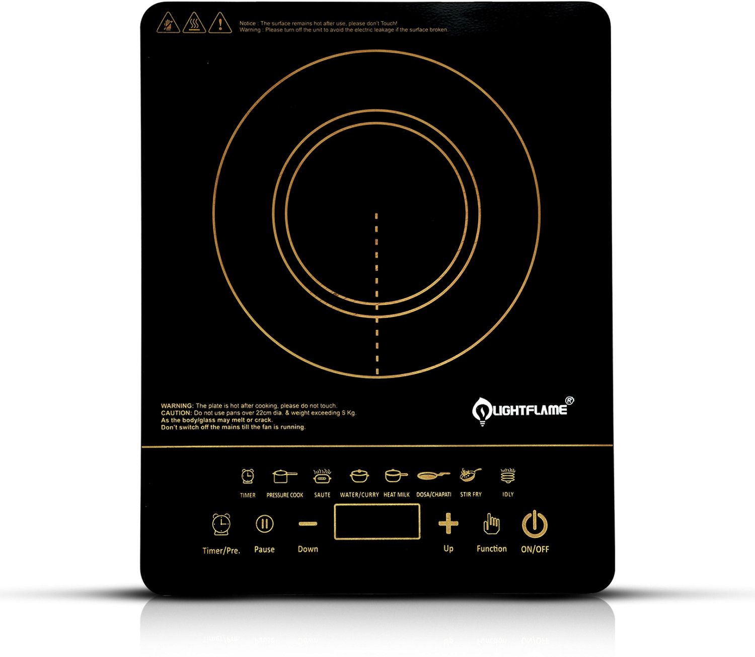 Image of MILTON 1600 W Induction Cooktop Push Button (Black, Premium-16 1600 Watt Auto Shut-Off)