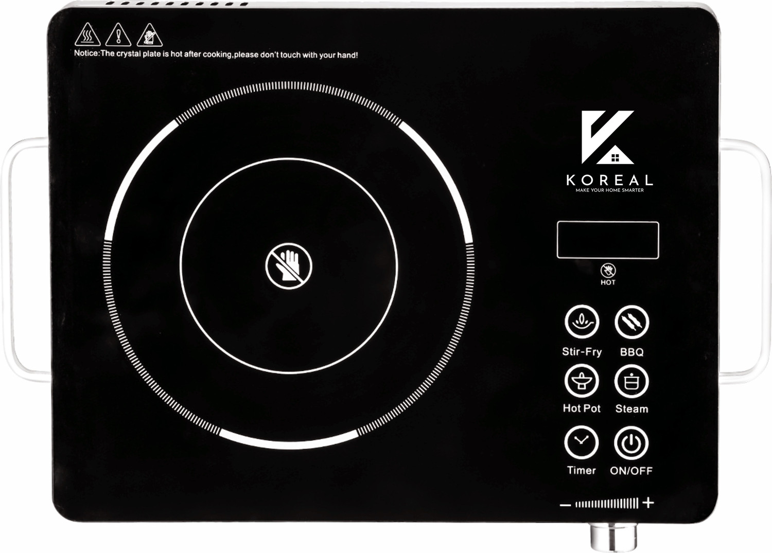 Image of Koreal 2200 W Infrared Cooktop Touch Panel (Black, Infrared)