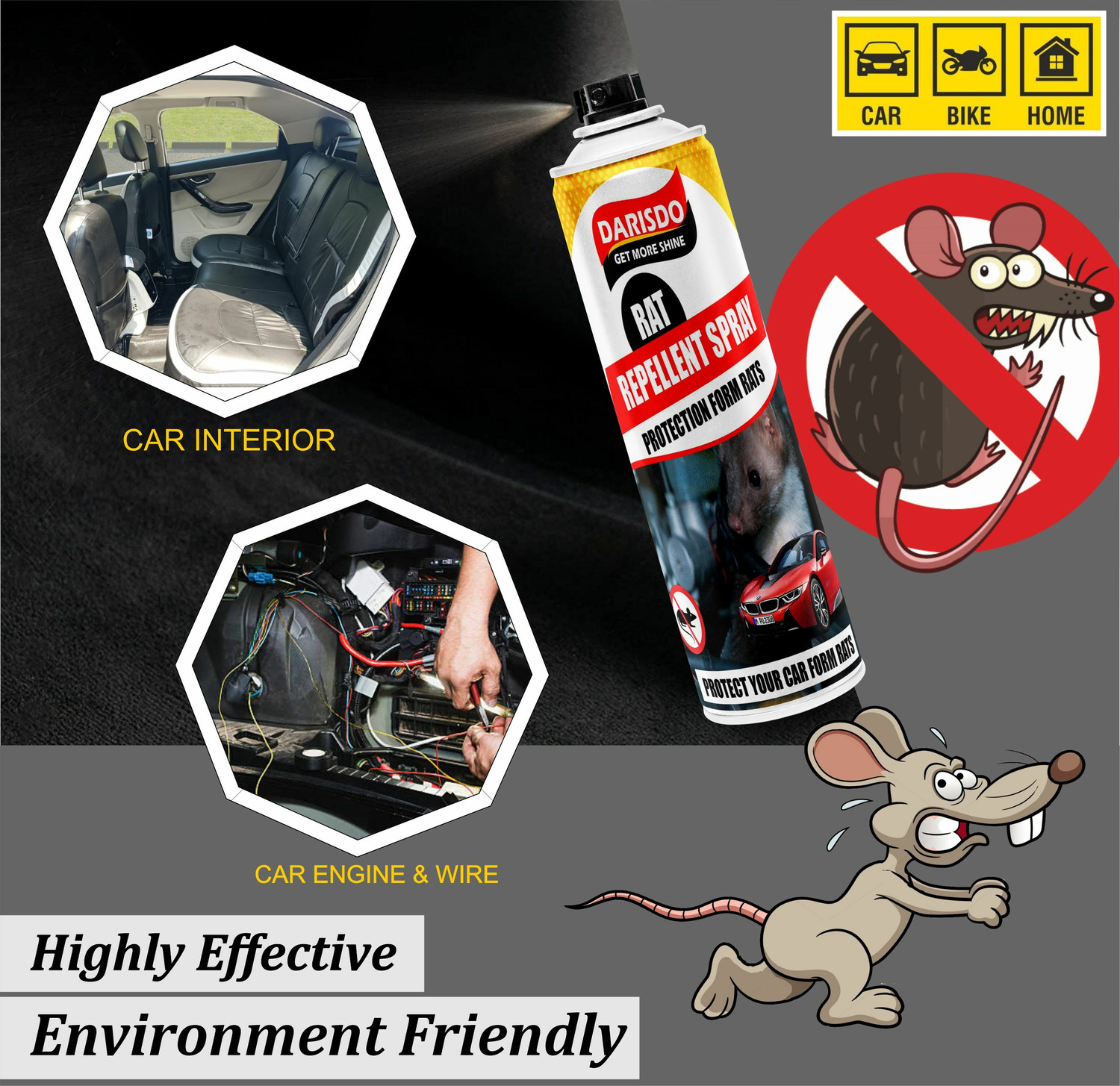 Image of Darisdo Rat Repellent Spray Car Protection From Rats