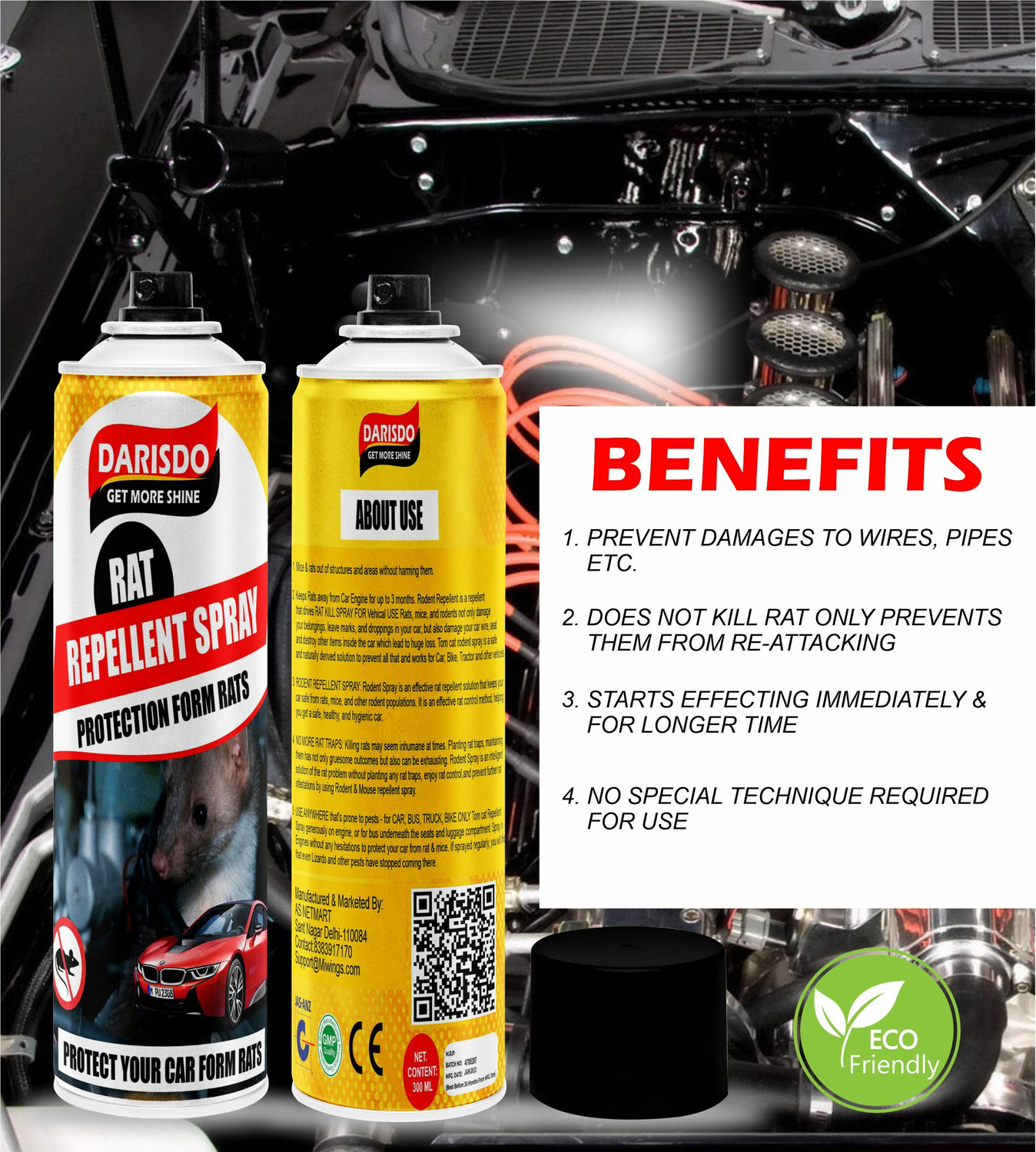 Image of Darisdo Rat Repellent Spray Car Protection From Rats