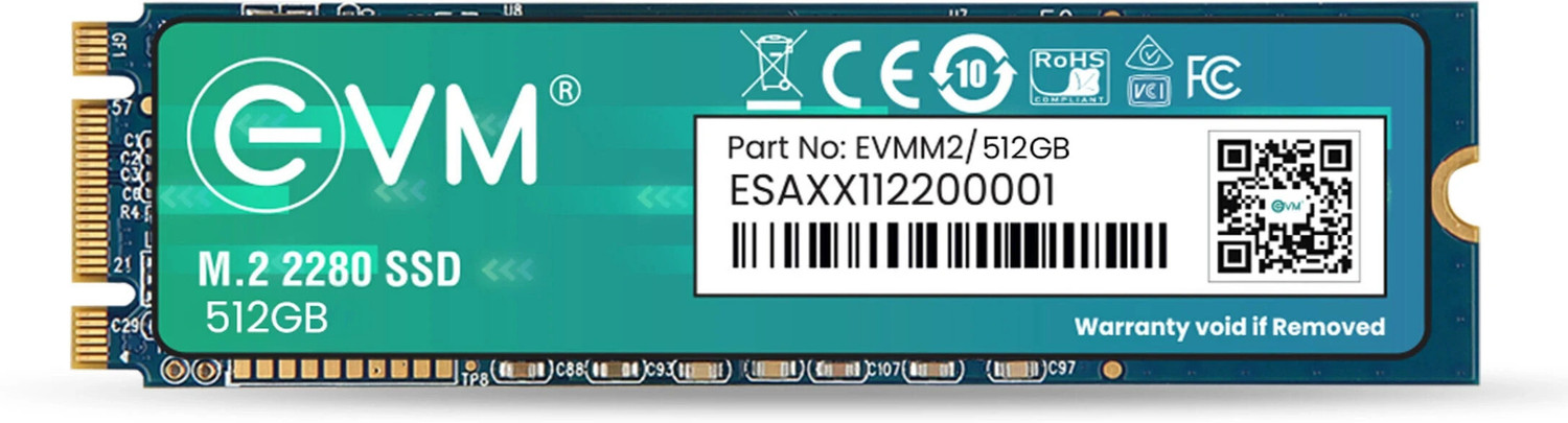 EVM M.2 (2280) SATA 512 GB All in One PC's, Desktop, Laptop Black SATA III Internal Solid State Drive (SSD) (EVMM2/512GB)