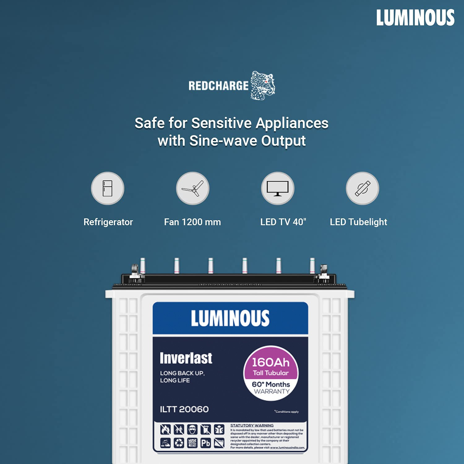 Image of LUMINOUS 60 Months Warranty Tubular Inverter Battery