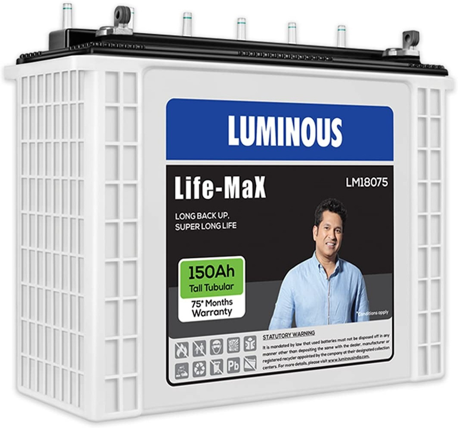 Image of LUMINOUS 75 Months Warranty Tubular Inverter Battery