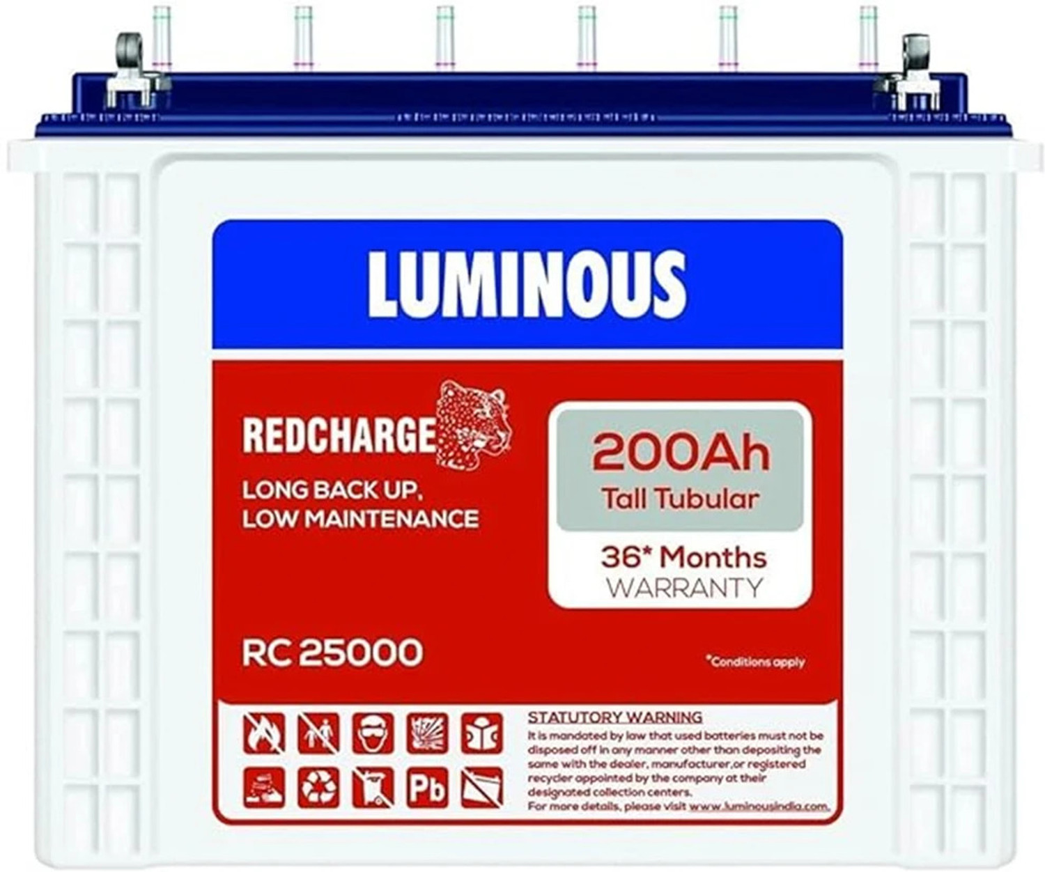 Luminous RC25000 200Ah Tubular Inverter Battery – 11% Off