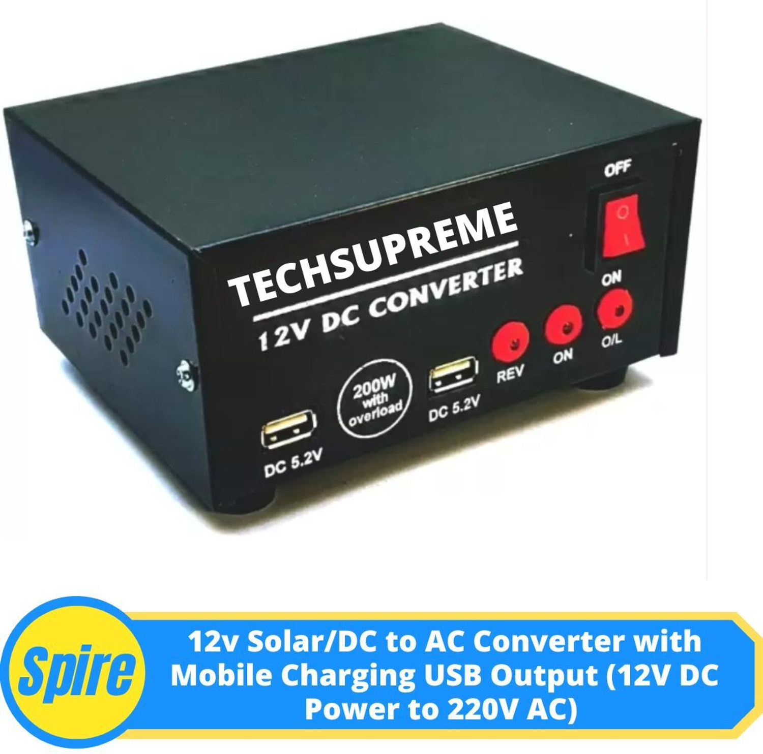 Spire Solar Inverter Converter 12v dc to ac inverter kit for SMPS, Lap Top, LED TV Square Wave Inverter
