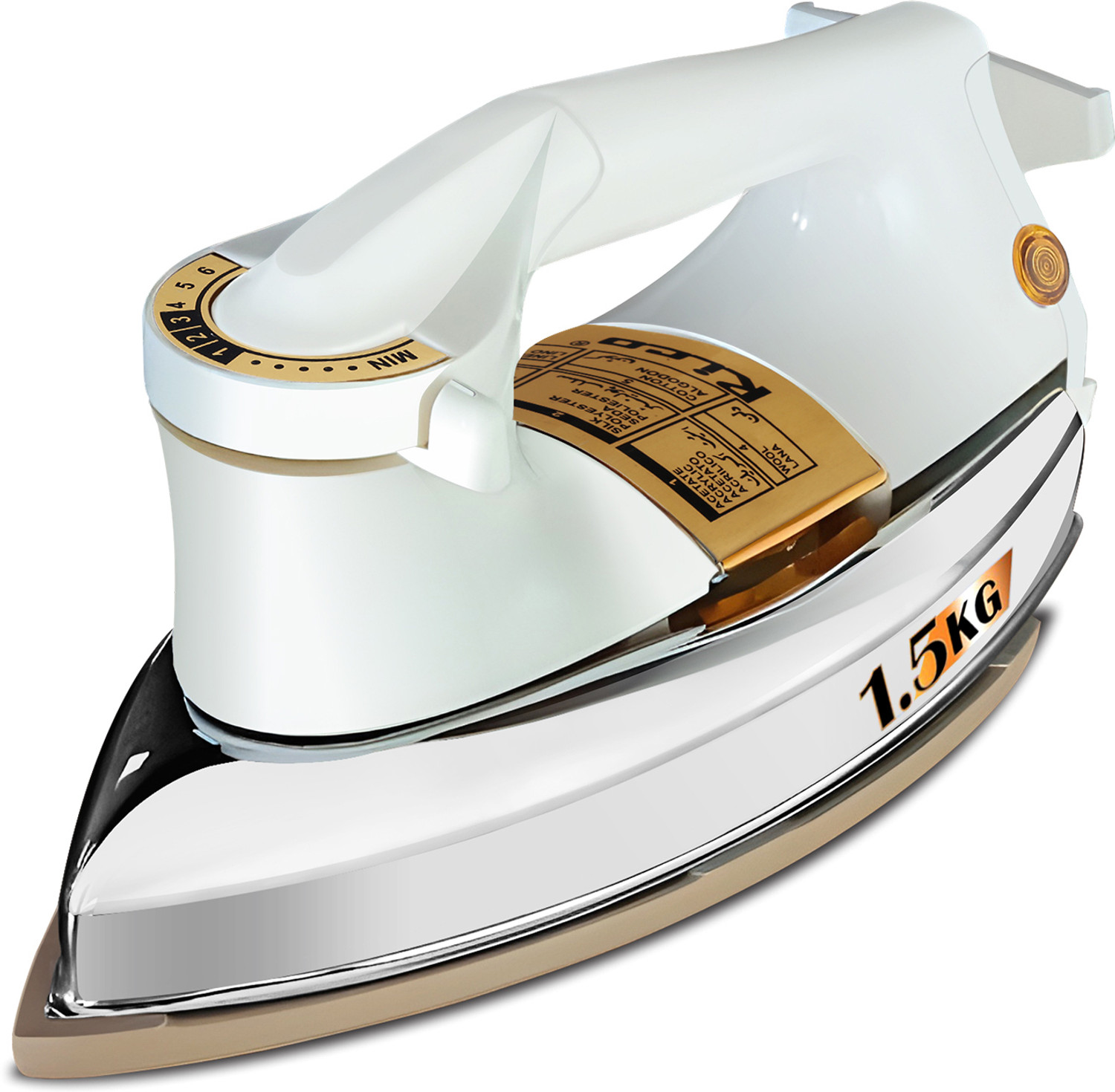 Rico Japanese Technology Iron Press Box Non Stick Soleplate 1.5 KG Heavy Weight 1000 W Dry Iron