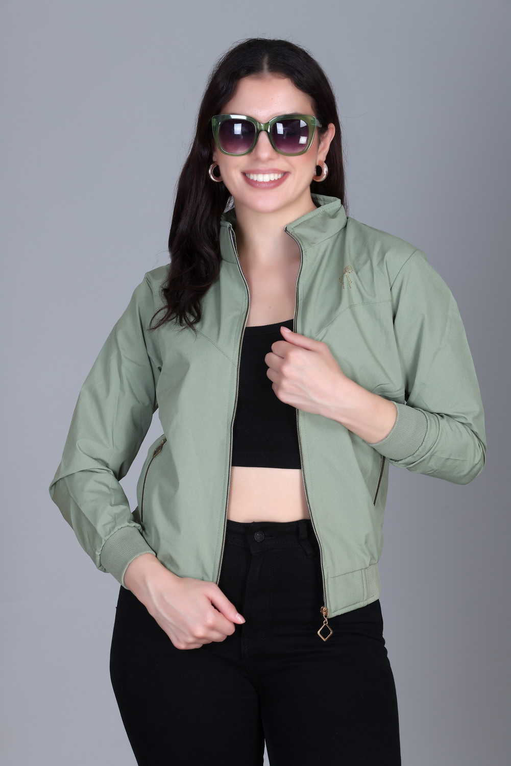 Image of eWools Women Floral Print Fleece Jacket