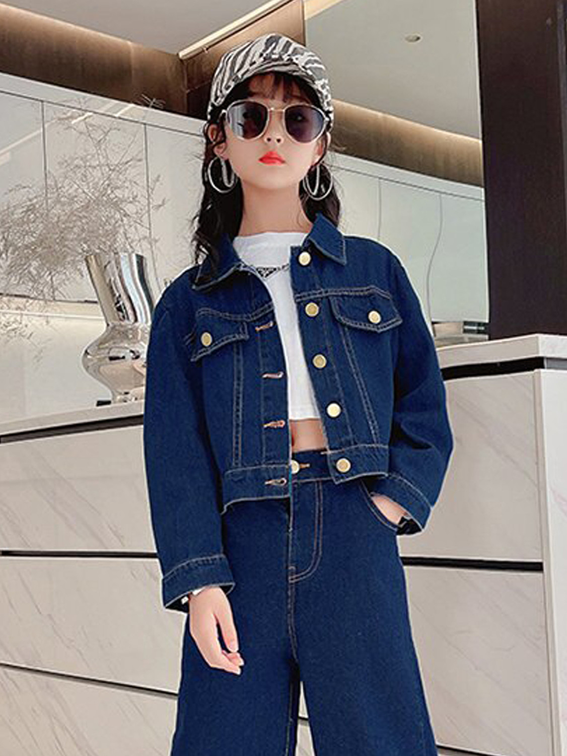 Kaley Full Sleeve Washed Girls Denim Jacket Price History