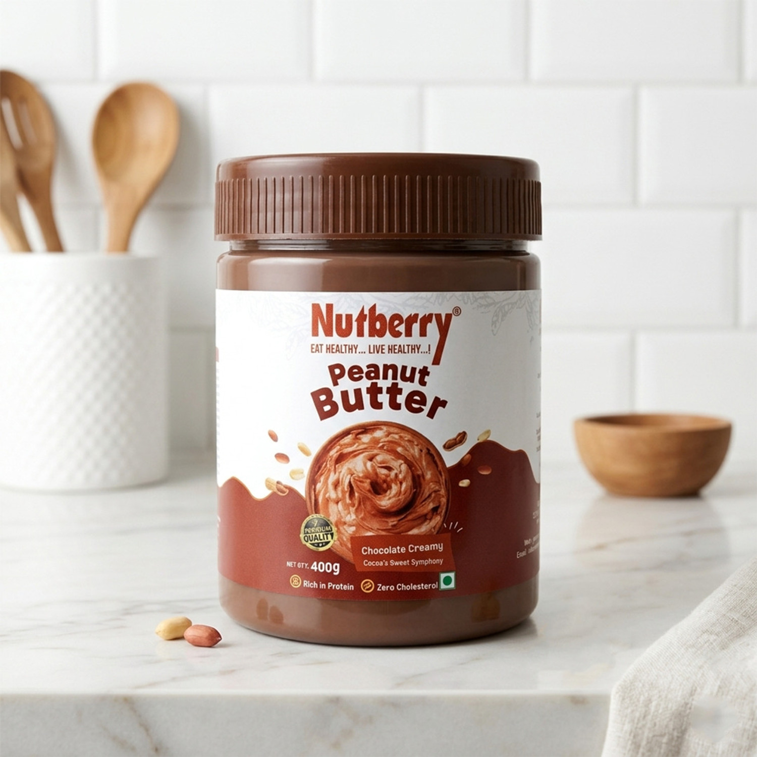 Image of Healthronix Natural Crunchy Peanut Butter, 340 g (0.34 kg)