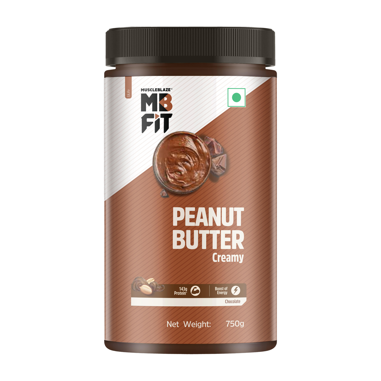 MuscleBlaze Peanut Butter, No Oil Separation, Chocolate Creamy 750 g