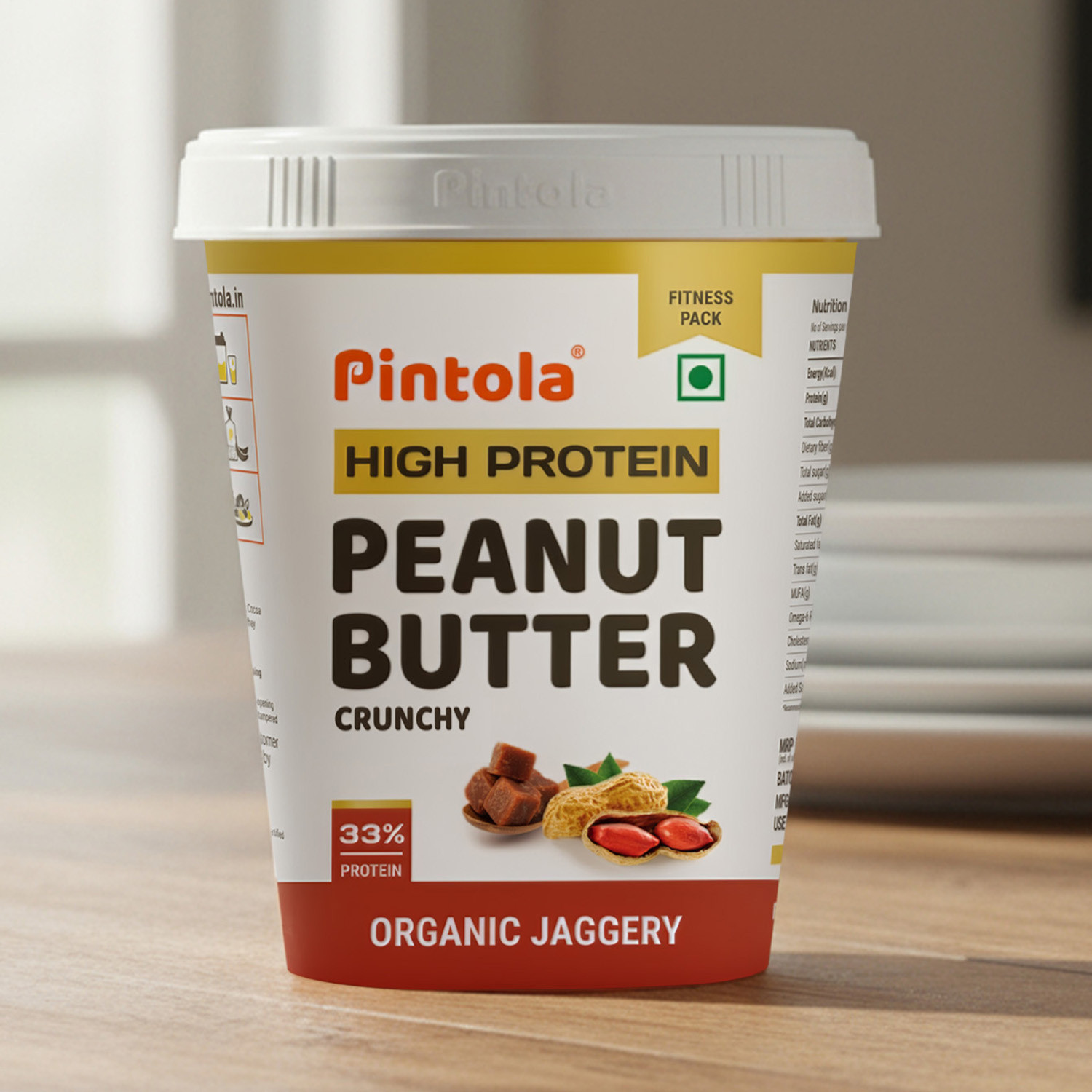 Pintola HIGH Protein Peanut Butter (JAGGERY) (Crunchy) 510 g