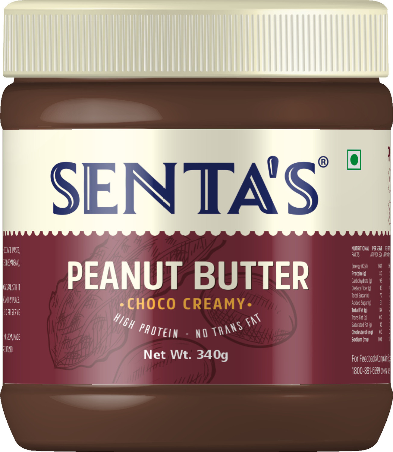 Image of SENTA'S Chocolate Creamy Peanut Butter 340 g