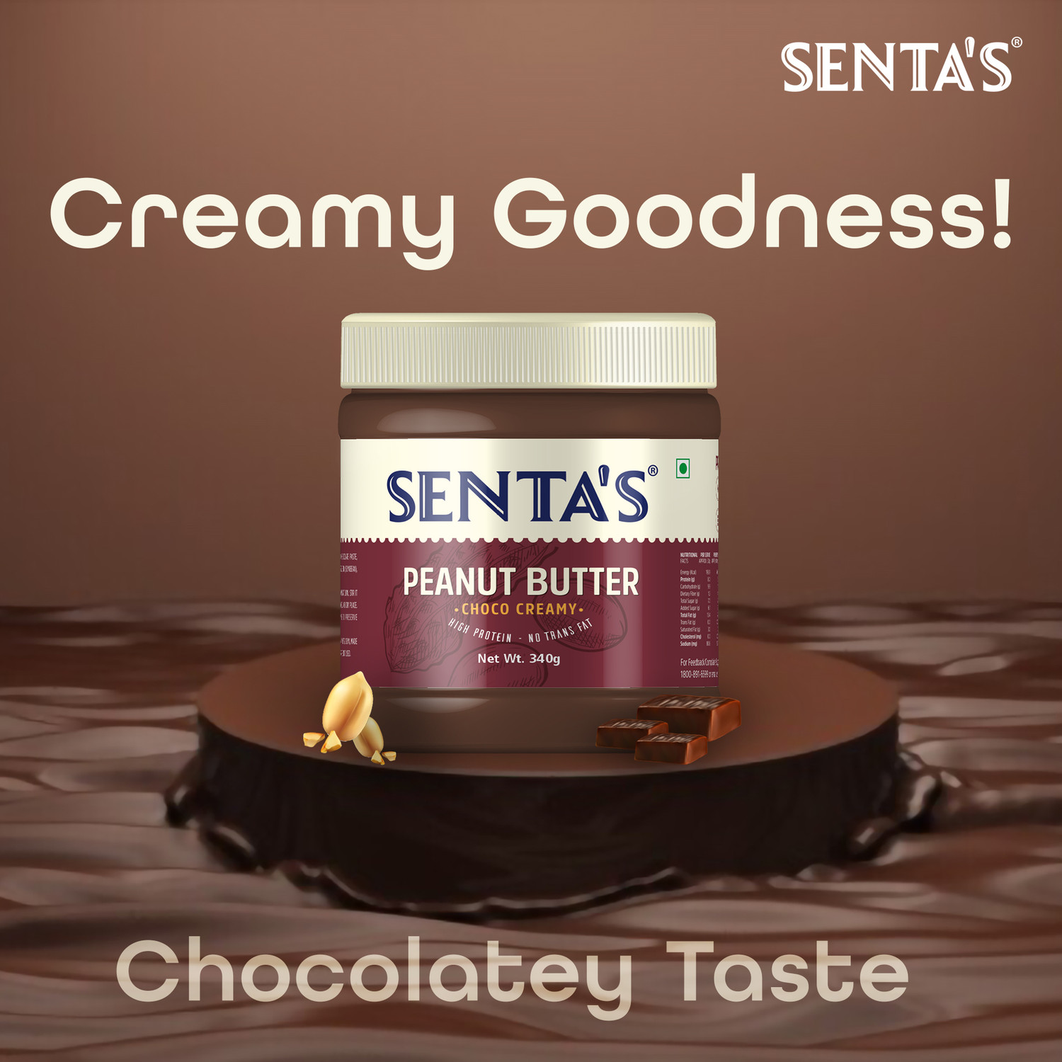 Image of SENTA'S Chocolate Creamy Peanut Butter 340 g