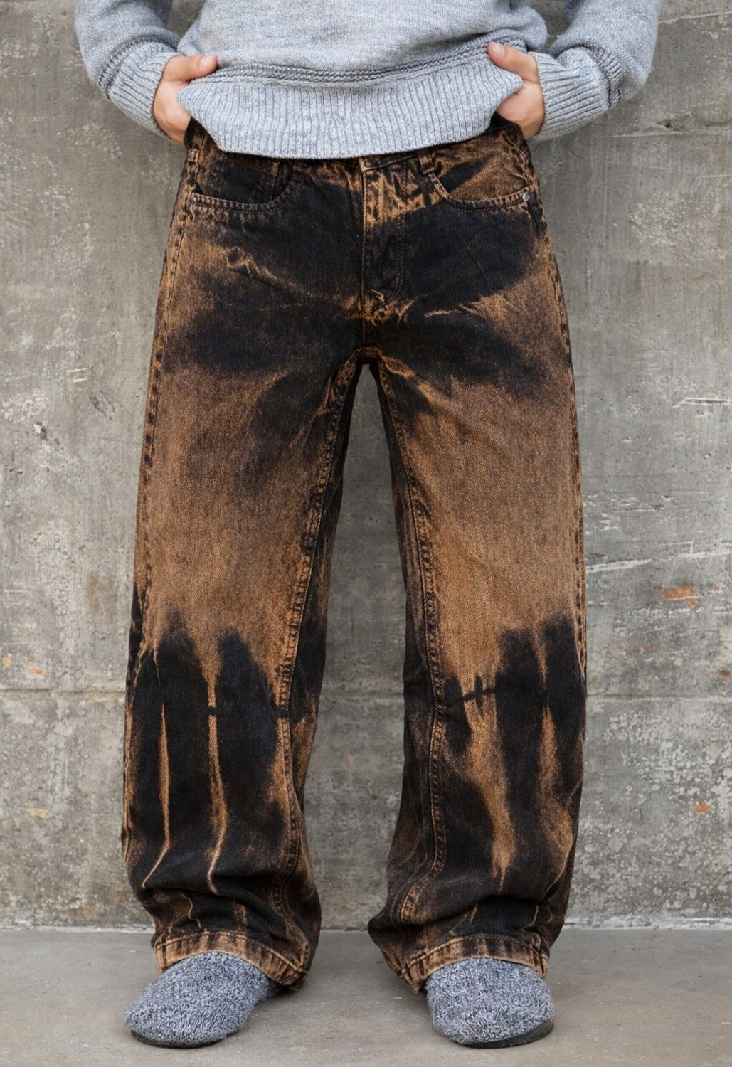 Image of ARTVISION Boys Loose Fit Mid Rise Dark Grey Jeans