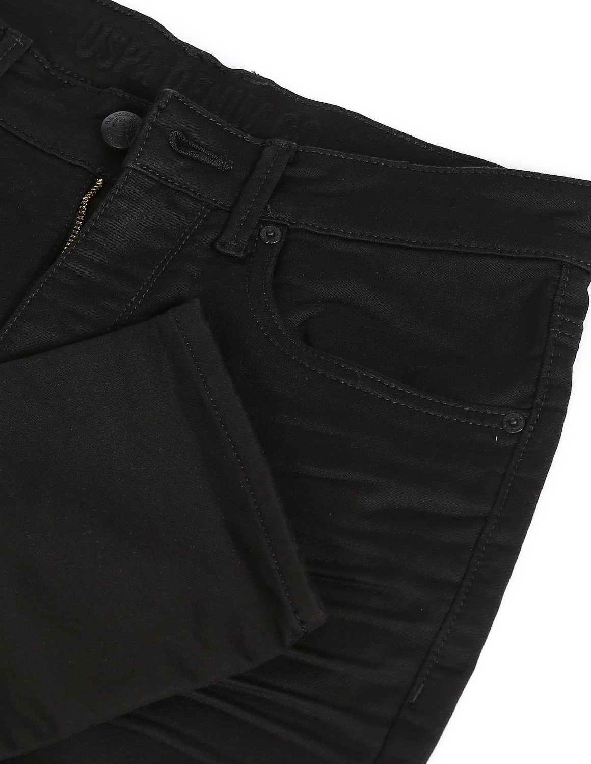 Image of U.S. POLO ASSN. Men Slim Mid Rise Black Jeans