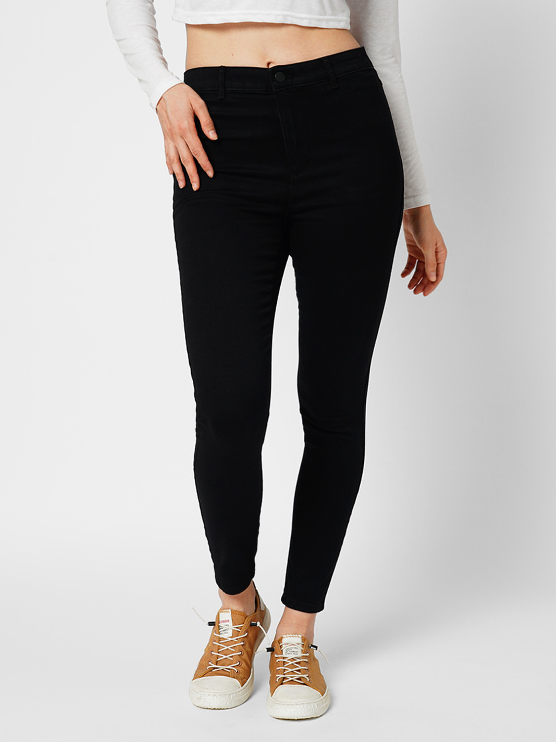 Image of ONLY Women Skinny High Rise Blue Jeans
