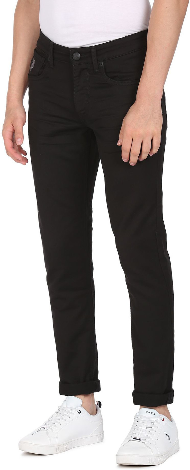 Image of U.S. POLO ASSN. Men Slim Mid Rise Black Jeans